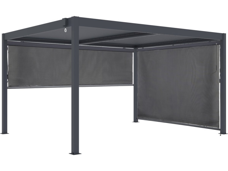 Bioklimatologische pergola met 2 aluminium luifels "Windsor" - 3 x 4 m - Grijs