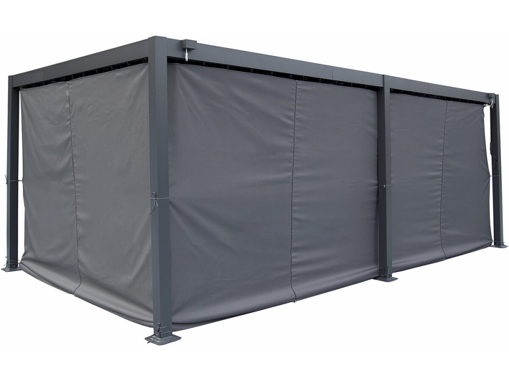Kensington" gordijn voor bioklimatologische pergola - 3 x 5 m - Grijs