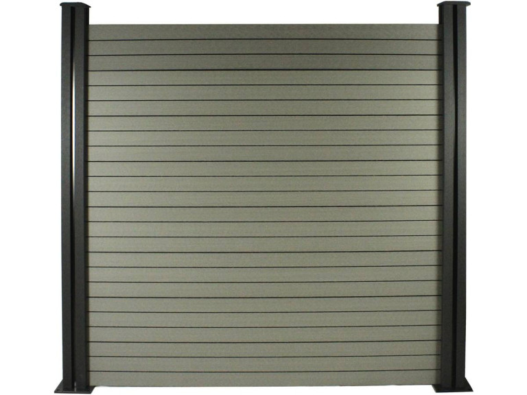 Schutting set composiet 1,6 x 1,2 m - Gratis bevestigingsset - Grijs