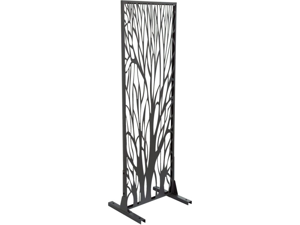 Tuinscherm schutting afscheiding metalen paneel "Tree" 50 x 150 cm - Antraciet