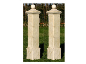 Set van 2 "Provençaalse" hekpijlers - 41 x 41 x 228 cm
