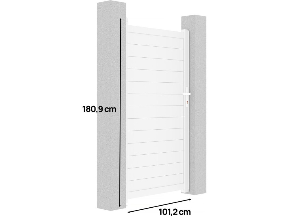 Tuinpoort tuindeur aluminium "Eric" - 101,2 x 180,9 cm - Wit