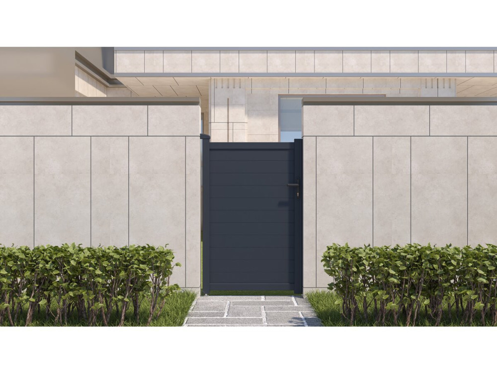 Tuinpoort tuindeur aluminium "Marc" - 101,2 x 155,9 cm - Grijs