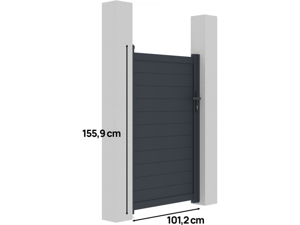 Tuinpoort tuindeur aluminium "Marc" - 101,2 x 155,9 cm - Grijs