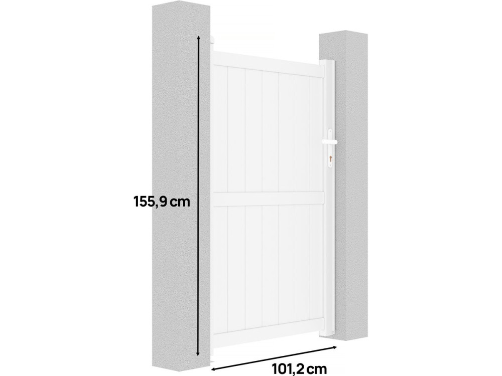Tuinpoort tuindeur aluminium "Lola" - 101,2 x 155,9 cm - Wit