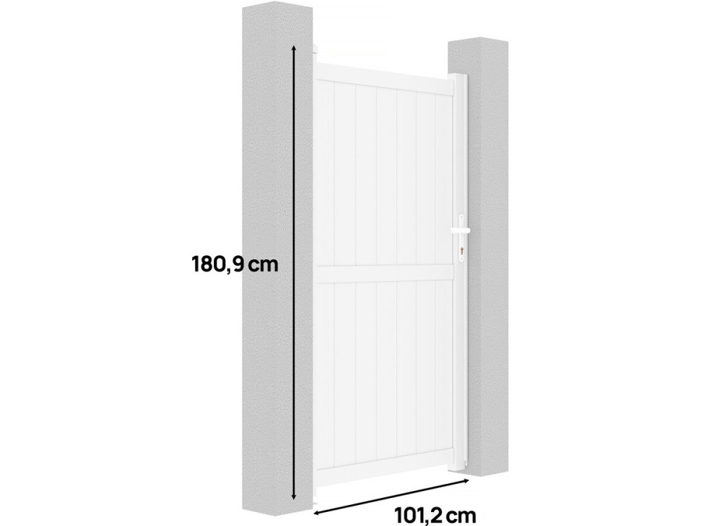 Tuinpoort tuindeur aluminium "Lola" - 101,2 x 180,9 cm - Wit