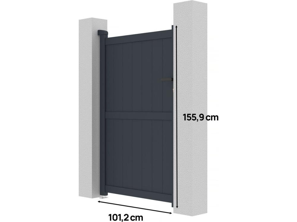 Tuinpoort tuindeur aluminium "Maurice" - 101,2 x 155,9 cm - Grijs