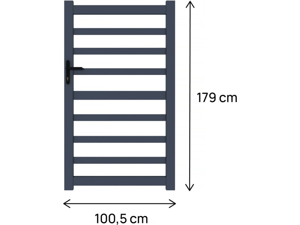 Marius" opengewerkt aluminium hek - 100 x 180 cm - Grijs
