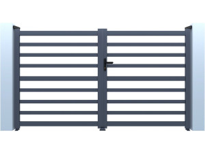 Martin" opengewerkt aluminium hek - 340 x 180 cm - Grijs
