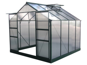 Tuinkas "Dahlia" van polycarbonaat, spargroen 6,15 m²