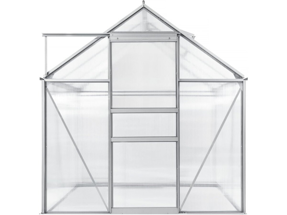 Polycarbonaat tuinkas 190 x 190 x 195 cm "Basilic" - 3,61 m² - Grijs