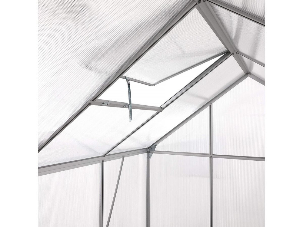 Polycarbonaat tuinkas 190 x 190 x 195 cm "Basilic" - 3,61 m² - Grijs