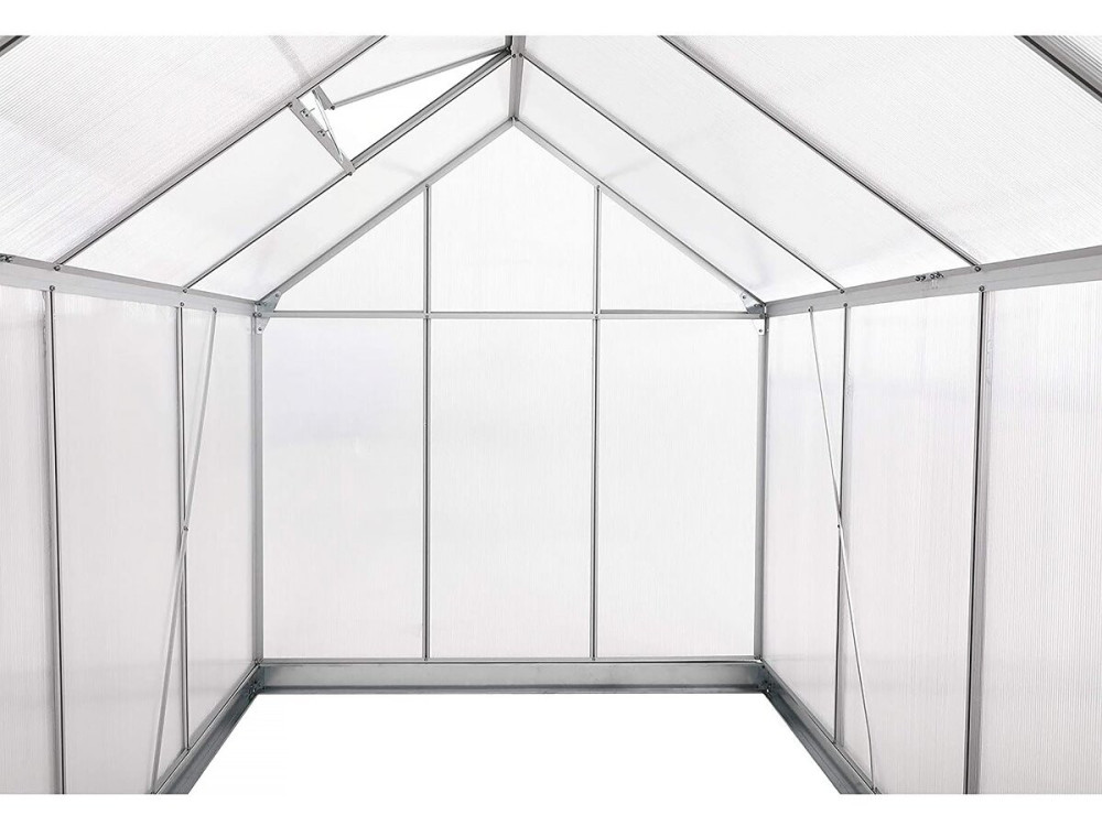 Polycarbonaat tuinkas 370 x 190 x 195 cm "Basilic" - 7,03 m² - Grijs