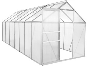 Polycarbonaat tuinkas 430 x 190 x 195 cm "Basilic" - 8,17 m² - Grijs