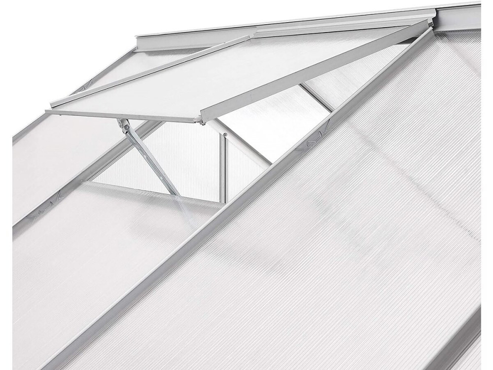 Polycarbonaat tuinkas 430 x 190 x 195 cm "Basilic" - 8,17 m² - Grijs