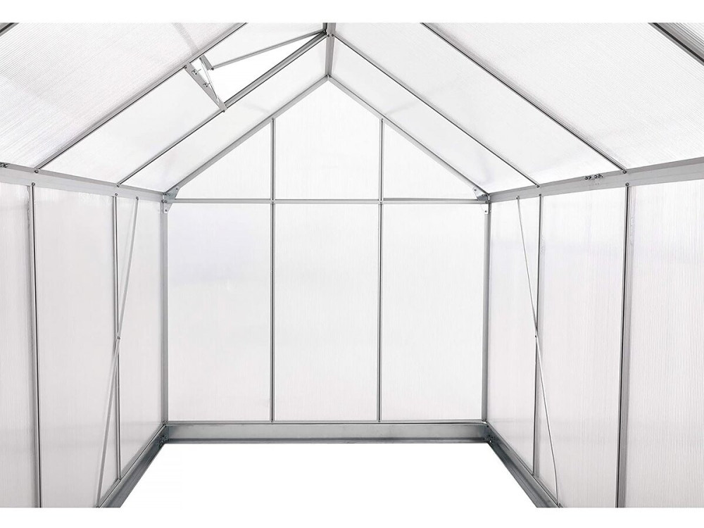 Polycarbonaat tuinkas 430 x 190 x 195 cm "Basilic" - 8,17 m² - Grijs