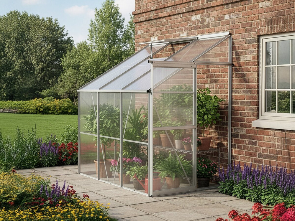 Polycarbonaat aangebouwde serre "Aneth" 190 x 125 x 195 cm - 2.37 m² - Frankrijk