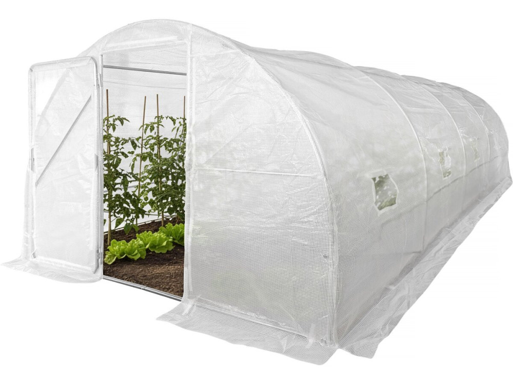 "Mimosa" Tunnelkas met deur - 18 m² - 180 g - Wit