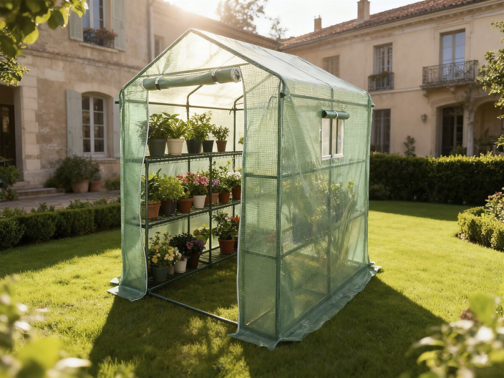 "Lys" Tuintomatenkas met planken - 2,04 m² - 130 g - Groen