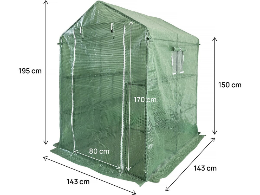 "Lys" Tuintomatenkas met planken - 2,04 m² - 130 g - Groen