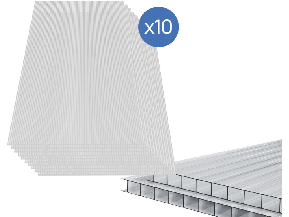 Set van 10 panelen van 4 mm dik polycarbonaat "Michigan" 7,9 m²