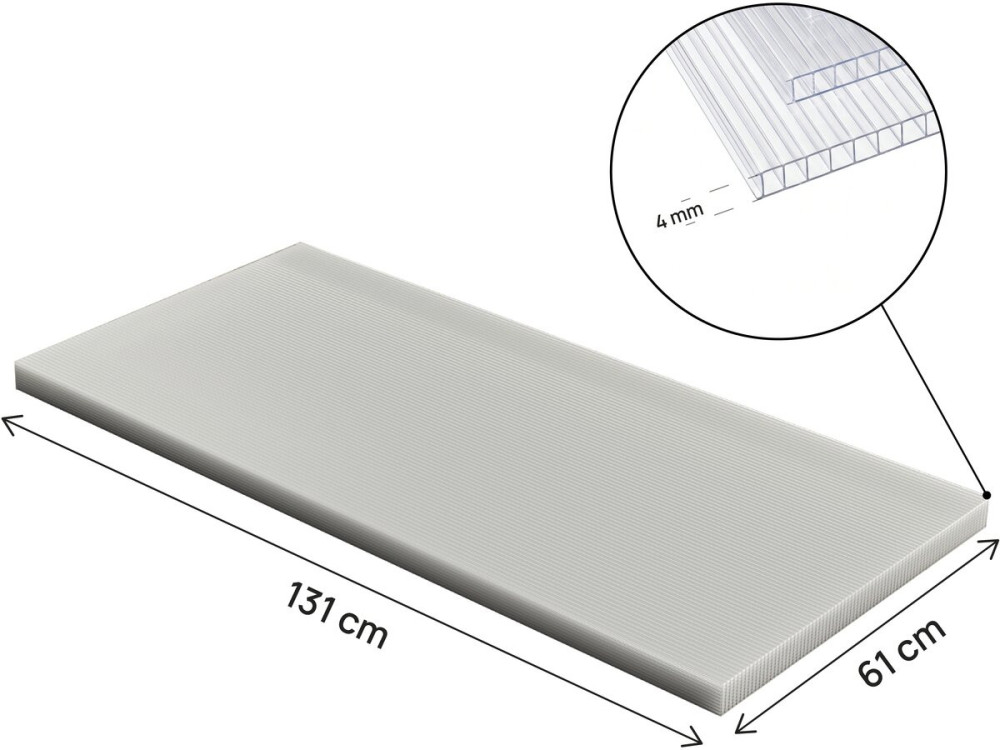 Set van 10 panelen van 4 mm dik polycarbonaat "Michigan" 7,9 m²