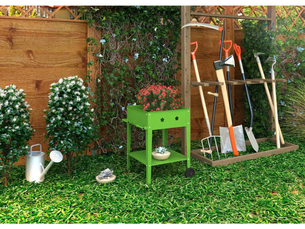 Tuintafel oppottafel metaal "Laurier" - 55 x 55 x 80 cm - Groen