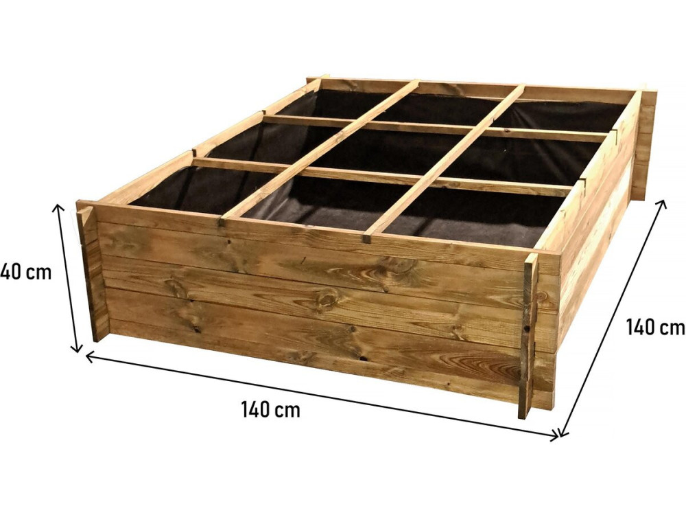 Houten moestuinperceel "Nigelle" - 140 x 140 x 40 cm
