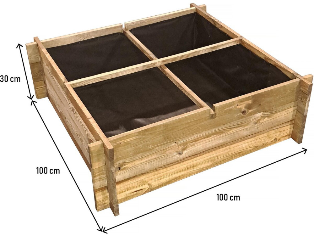 Houten moestuin "Aroma" - 100 x 100 x 30 cm