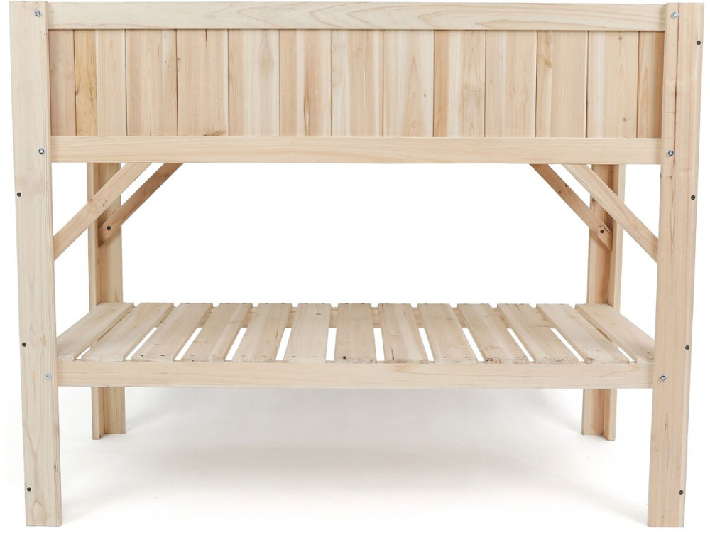 Vierkante houten moestuin "Magnolia" op pootjes - 115 x 57 x 90 cm - Beige