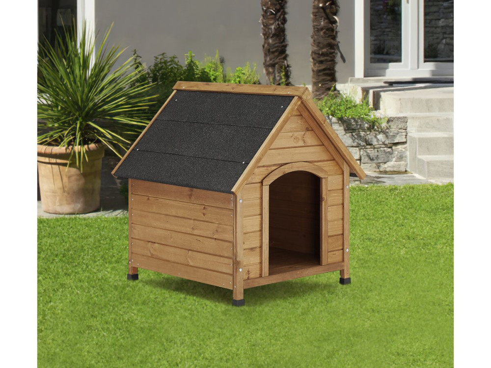 Honden huisje hout "Doggy" - 77 x 82 x 88 cm - Beige - lichtbruin
