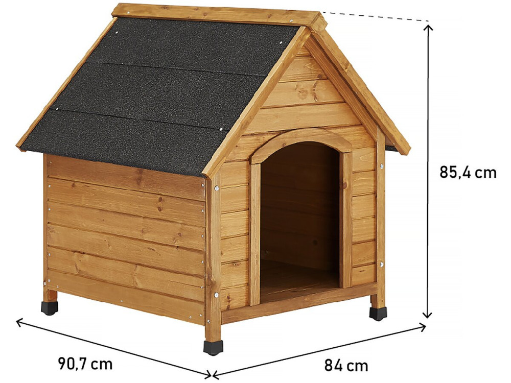 Honden huisje hout "Doggy" - 77 x 82 x 88 cm - Beige - lichtbruin