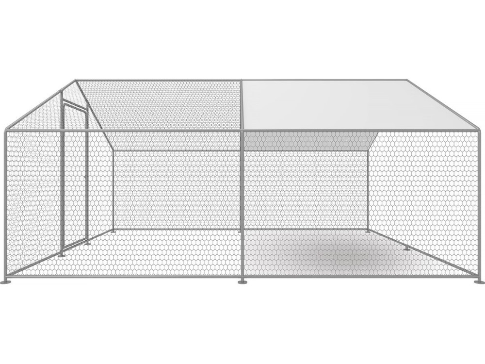 Kippenren 12 m² gaas hok 4 x 3 x 2 m gegalvaniseerd staal