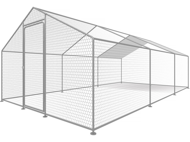 Kippenren 18 m² gaas hok 6 x 3 x 2 m gegalvaniseerd staal