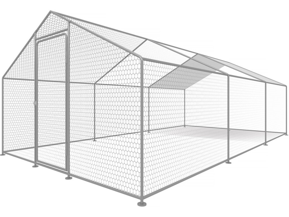 Kippenren 18 m² gaas hok 6 x 3 x 2 m gegalvaniseerd staal