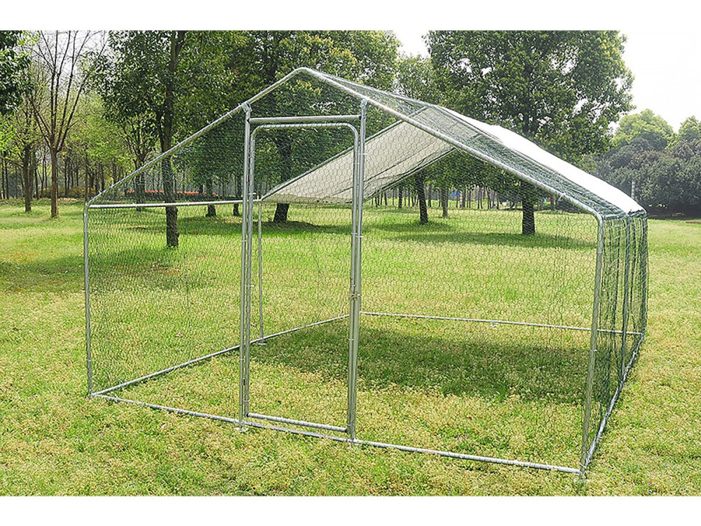 Kippenren 9 m² gaas hok 3 x 3 x 2 m gegalvaniseerd staal