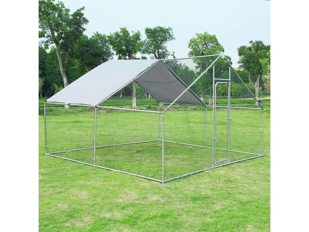 Kippenren 9 m² gaas hok 3 x 3 x 2 m gegalvaniseerd staal
