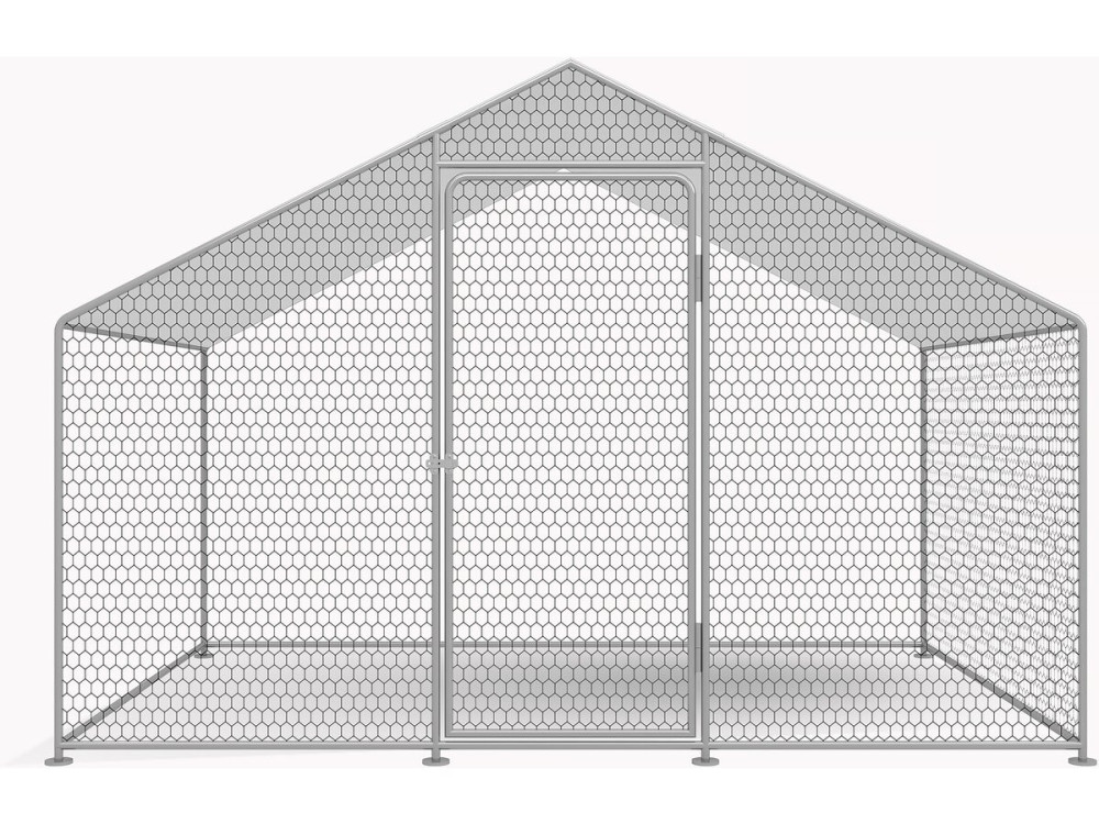 Kippenren 6 m² gaas hok 2 x 3 x 2 m gegalvaniseerd staal