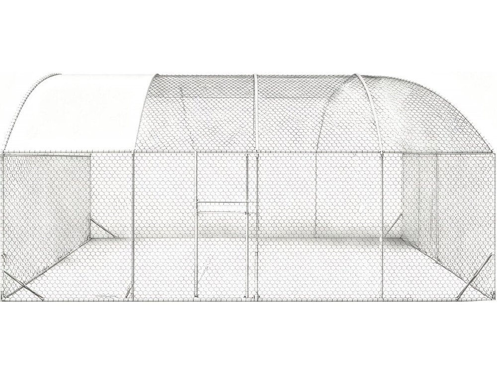 15 m² koepel kippenren "Cocorico" - 5 x 3 m - gegalvaniseerd staal