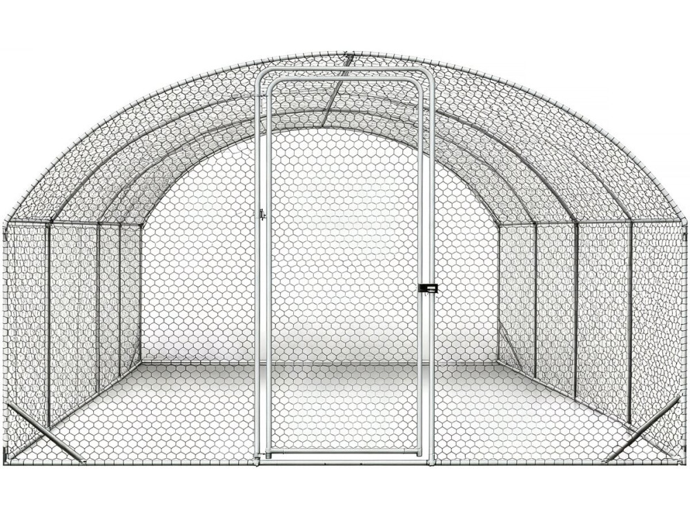 15 m² koepel kippenren "Cocorico" - 5 x 3 m - gegalvaniseerd staal