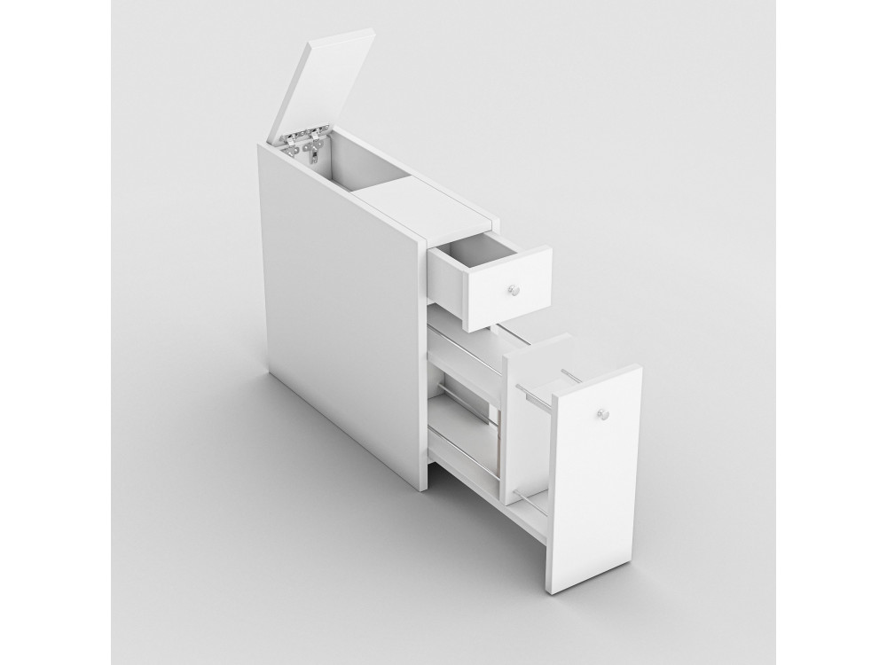Houten badkamermeubel "Calencia" - 60 x 19 x 55 cm - Wit