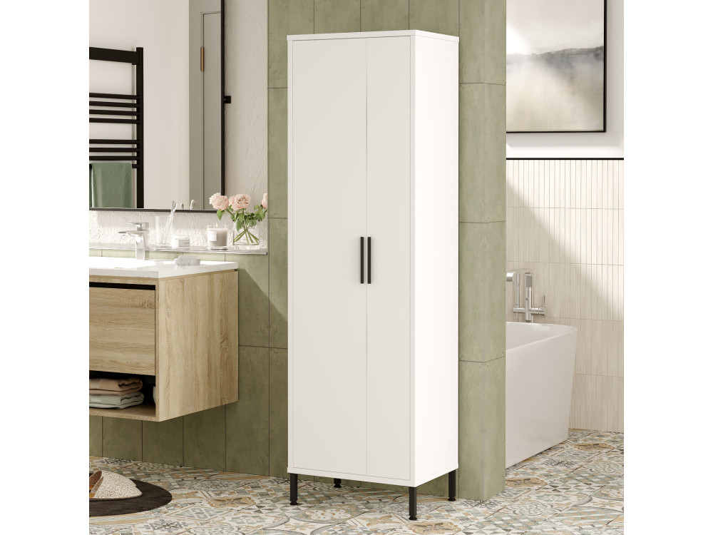 Multifunctionele houten kledingkast "Jienna" - 50 x 36 x 165 cm - Wit