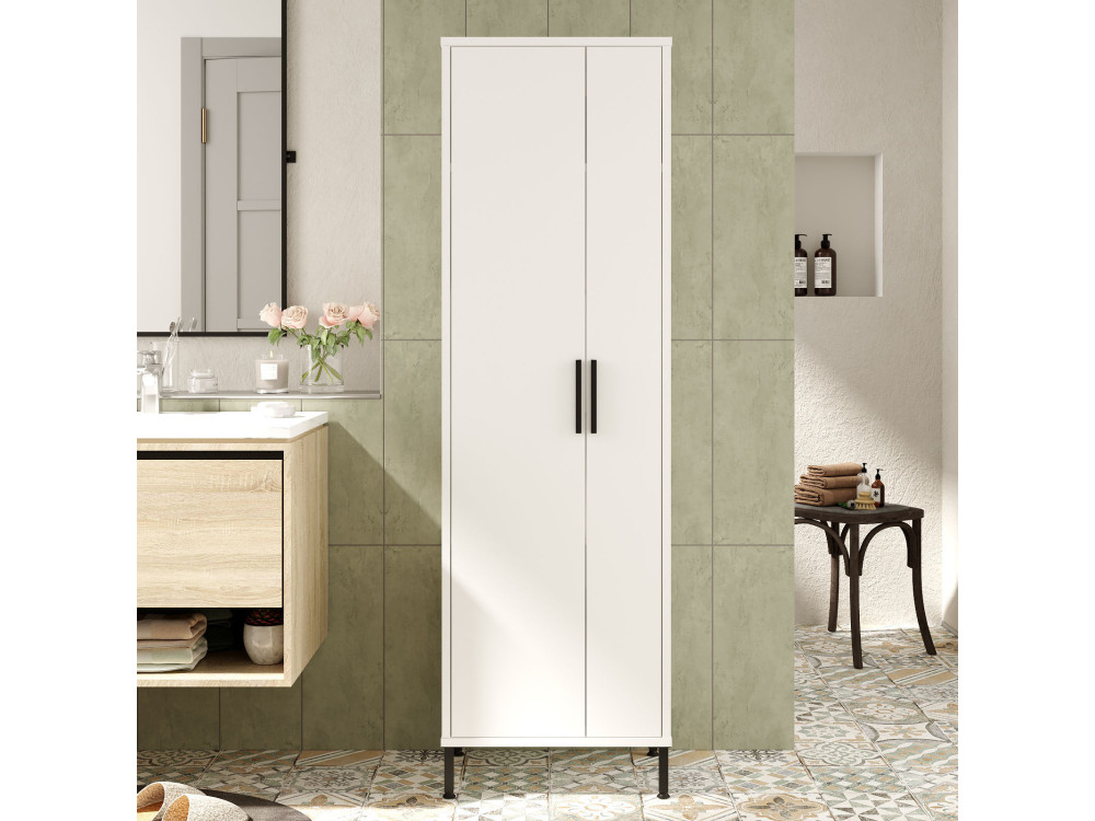 Multifunctionele houten kledingkast "Jienna" - 50 x 36 x 165 cm - Wit