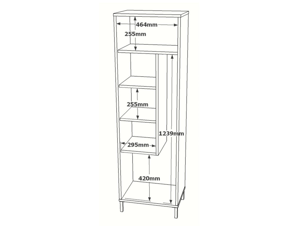 Multifunctionele houten kledingkast "Jienna" - 50 x 36 x 165 cm - Wit