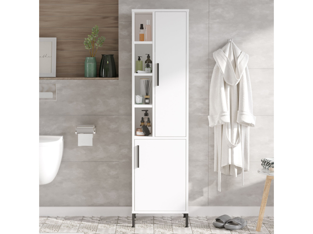 Multifunctionele houten kledingkast "Vile" - 45 x 35 x 174 cm - Wit