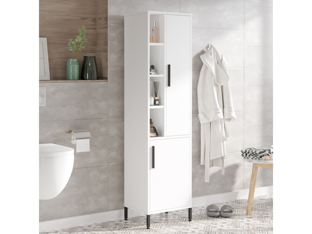 Multifunctionele houten kledingkast "Vile" - 45 x 35 x 174 cm - Wit