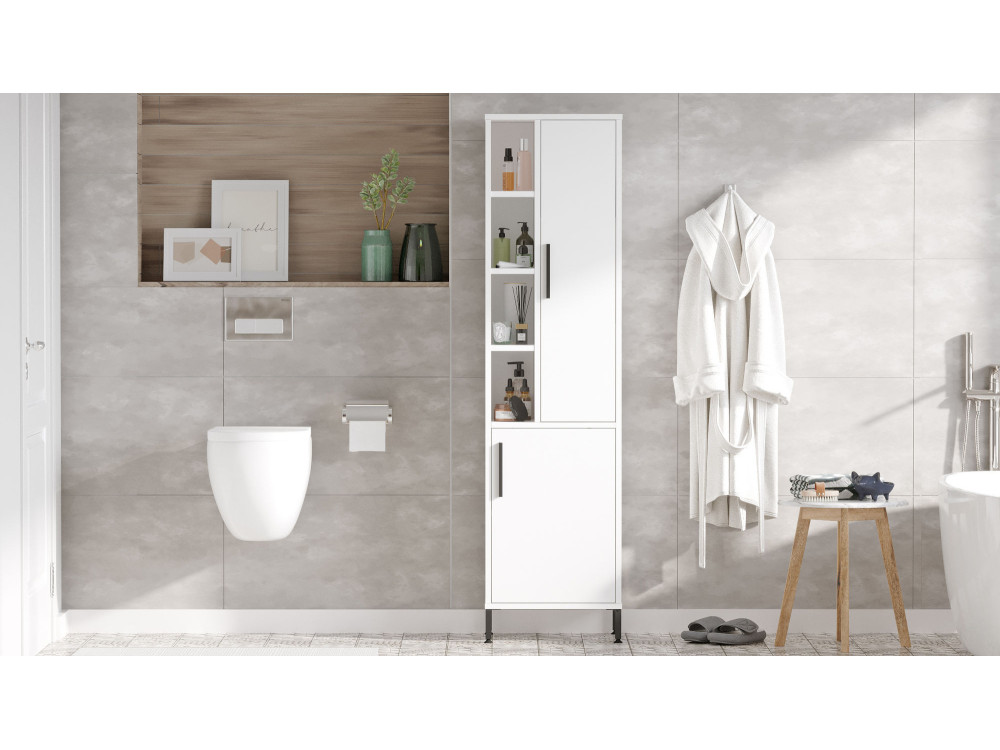 Multifunctionele houten kledingkast "Vile" - 45 x 35 x 174 cm - Wit