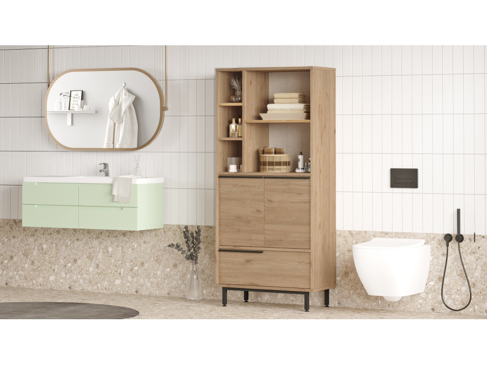 Houten kledingkast "Calvin" - 74 x 35 x 161 cm - Bruin