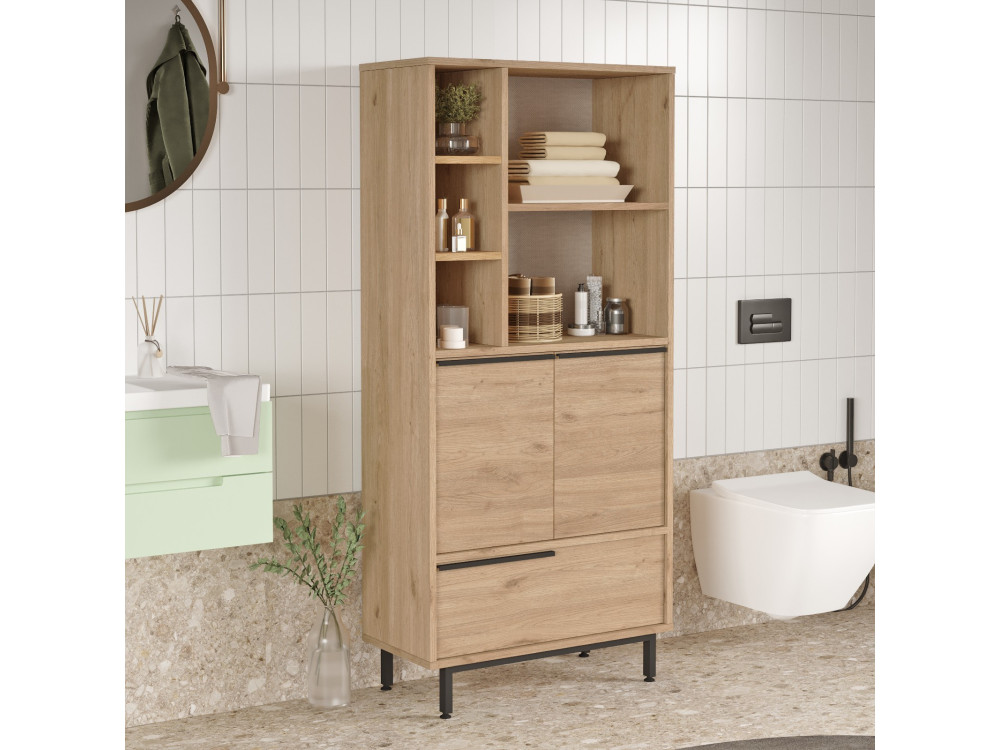 Houten kledingkast "Calvin" - 74 x 35 x 161 cm - Bruin