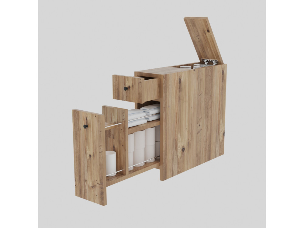 Houten badmeubel "Calencia" - 20 x 60 x 55 cm - Bruin